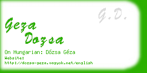 geza dozsa business card