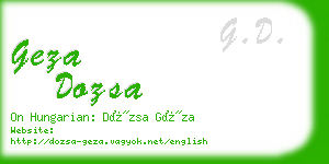 geza dozsa business card